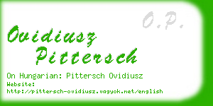 ovidiusz pittersch business card
